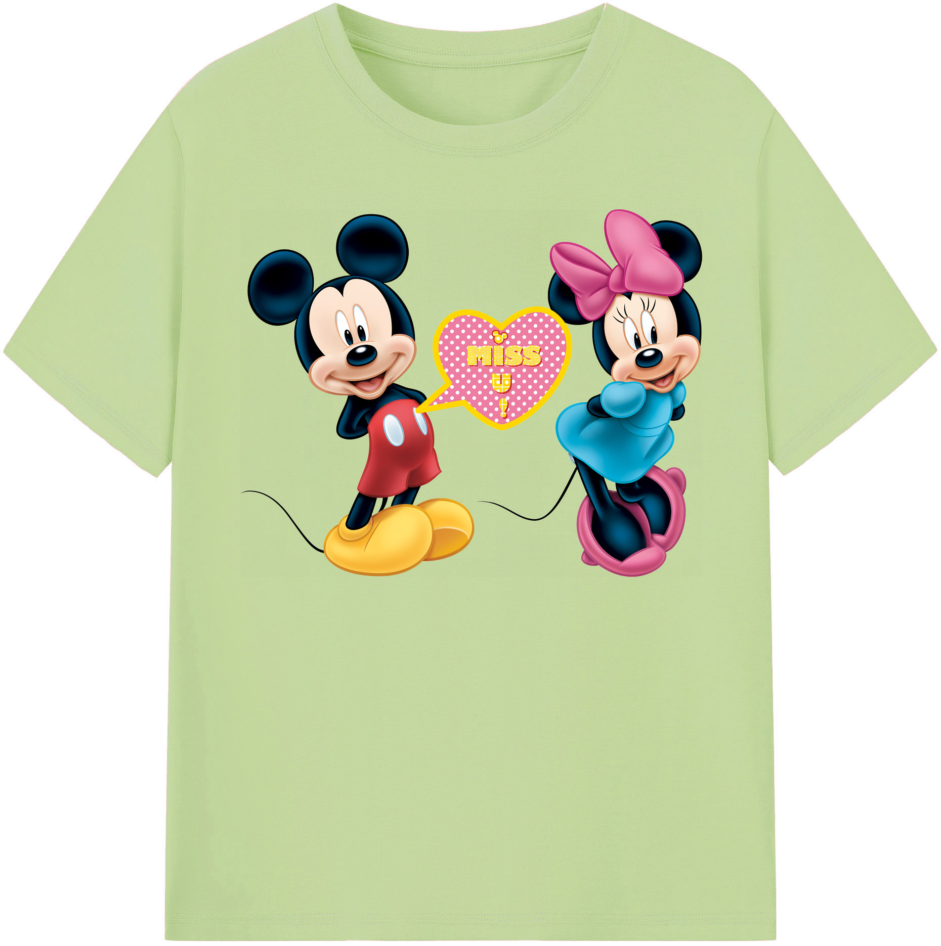 （画像用） ミッキーマウス Mickey Mouse 綿100％半袖Tシャツ（フロントプリント）